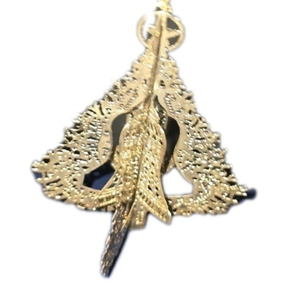 VTG NIB Metal Gold Tone Christmas Tree Ornament 3D & Gold Fish Bradford Gift Set - Picture 9 of 9